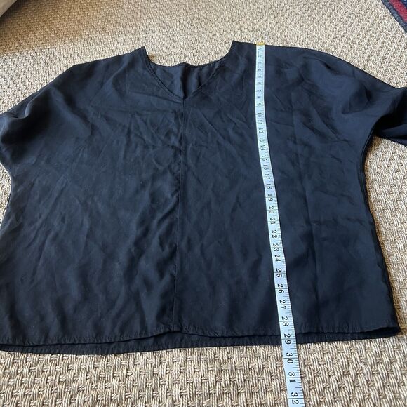 Hackwith Designs HDH Basics Black Dolman Sleeve Top Size Large Lagenlook *Flaw - Picture 6 of 7